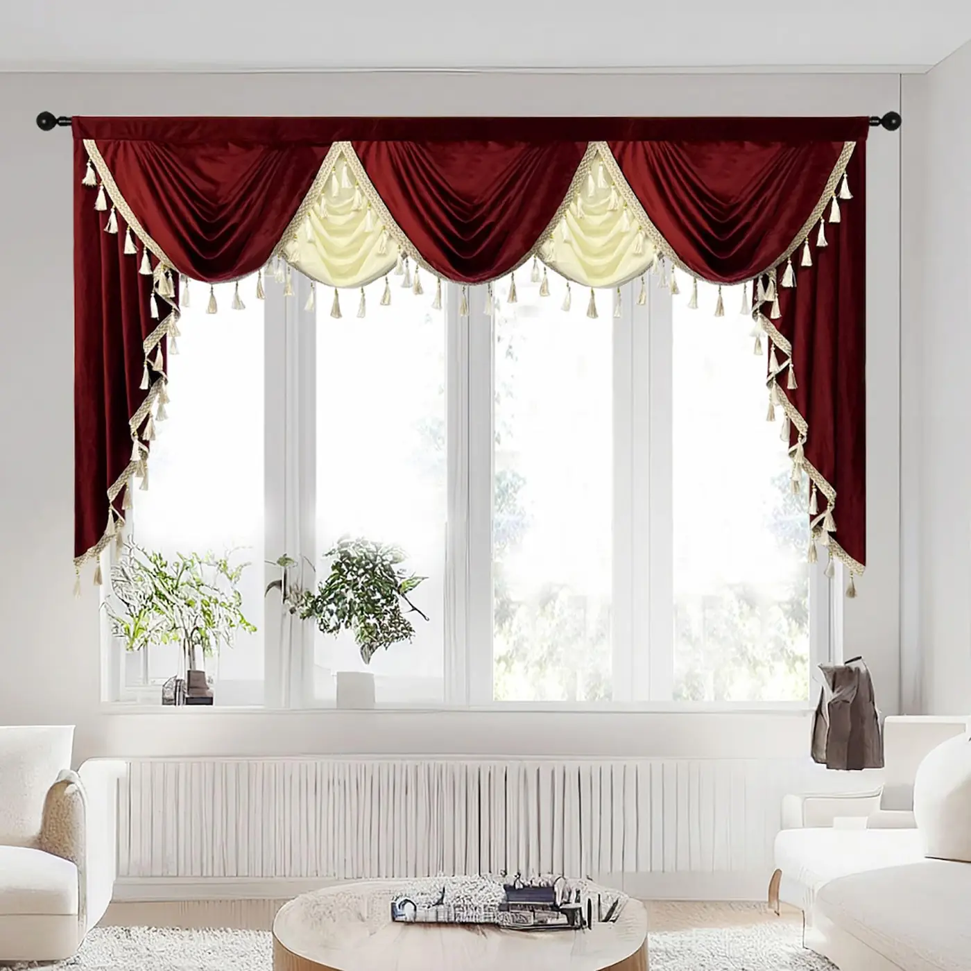 Cortinas clásicas con drapeado profundo
