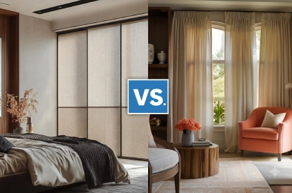 Comparación entre paneles japoneses y cortinas tradicionales en espacios interiores